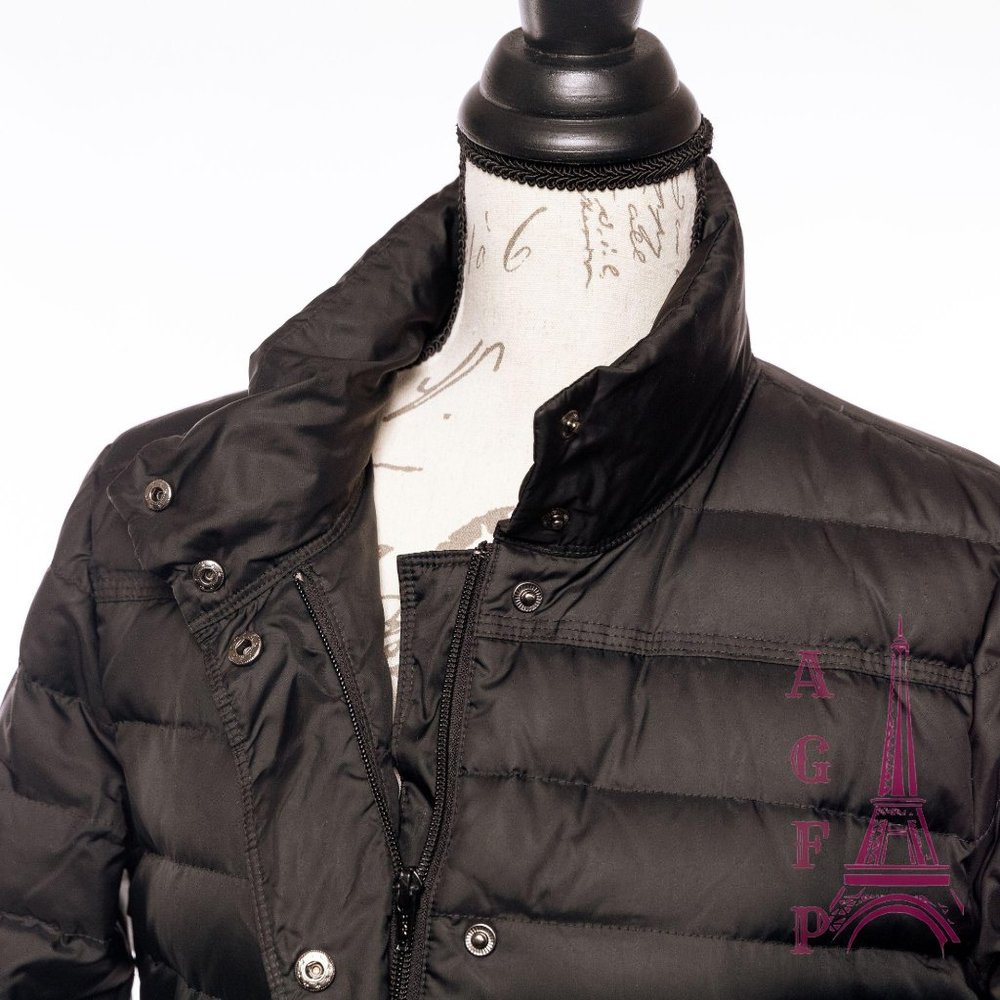 Theory long black puffer coat - Picture 10 of 14